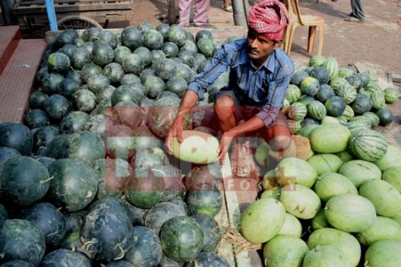 Temperature raised upto 35 degree Celsius : watermelon demand raised high